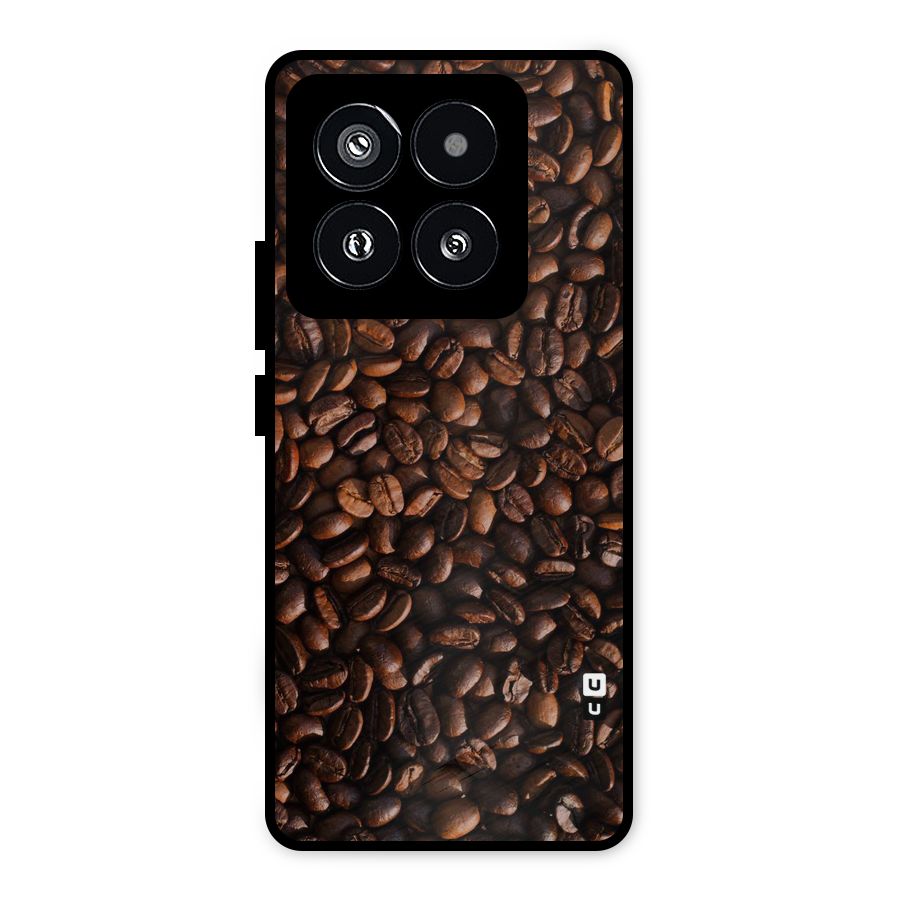 Coffee Beans Scattered Metal Back Case for Xiaomi 14 Pro