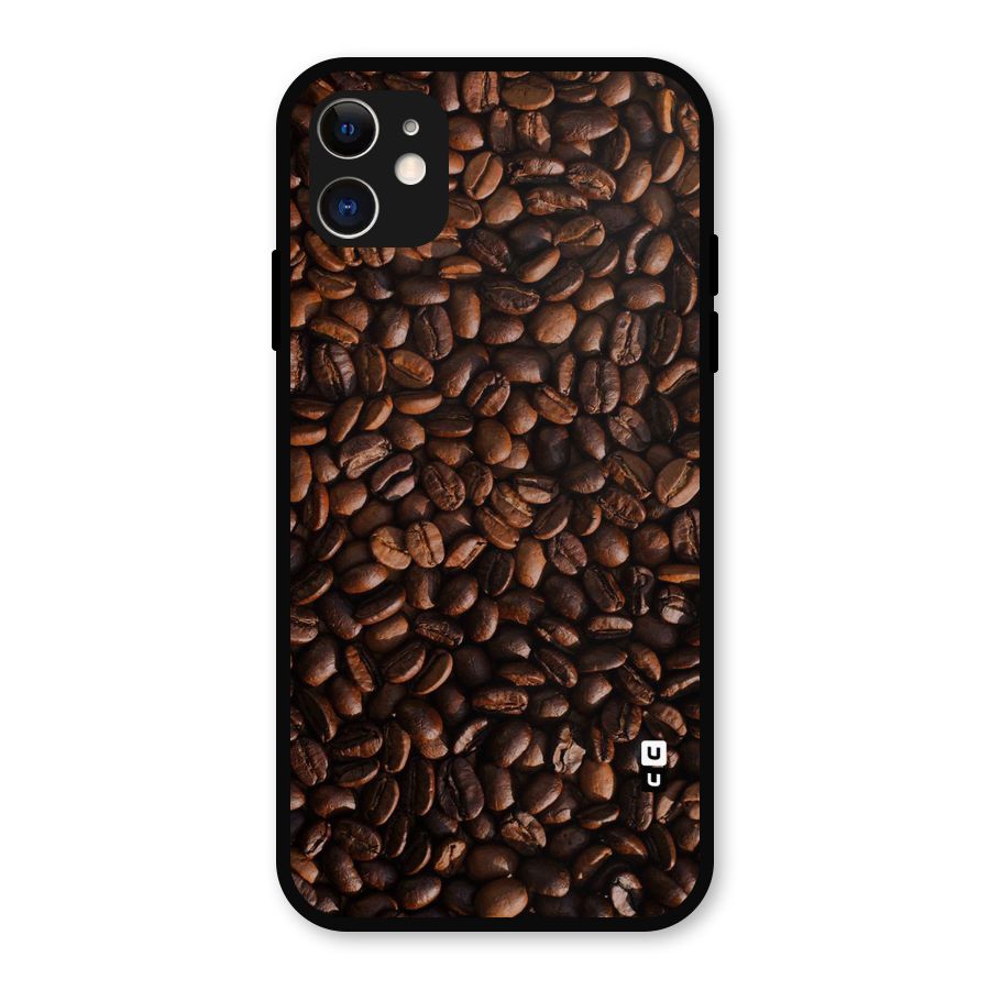 Coffee Beans Scattered Metal Back Case for iPhone 11
