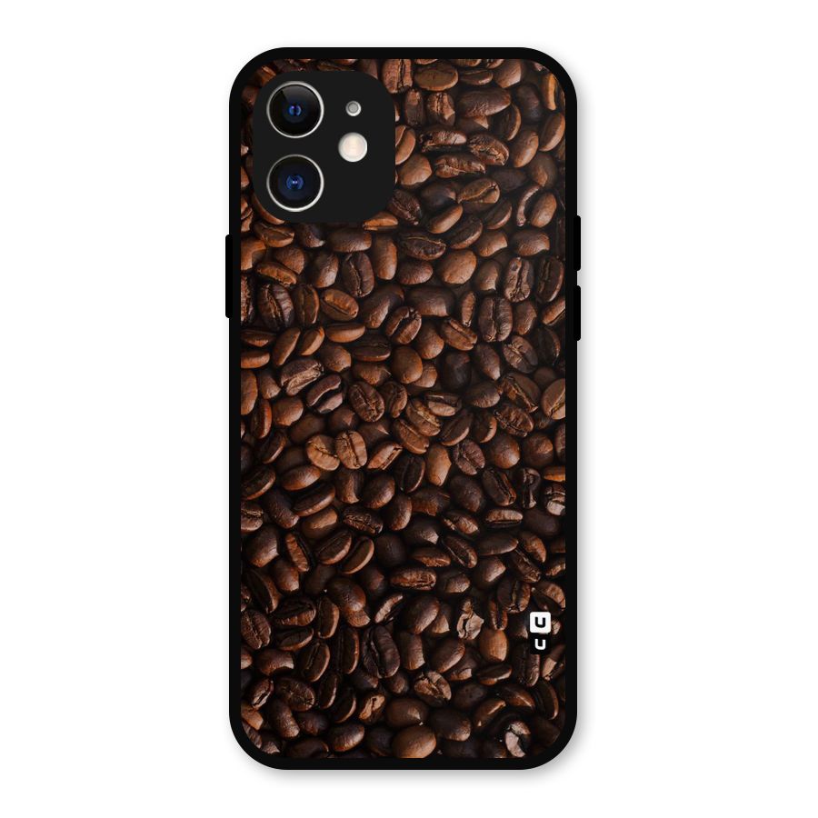 Coffee Beans Scattered Metal Back Case for iPhone 12