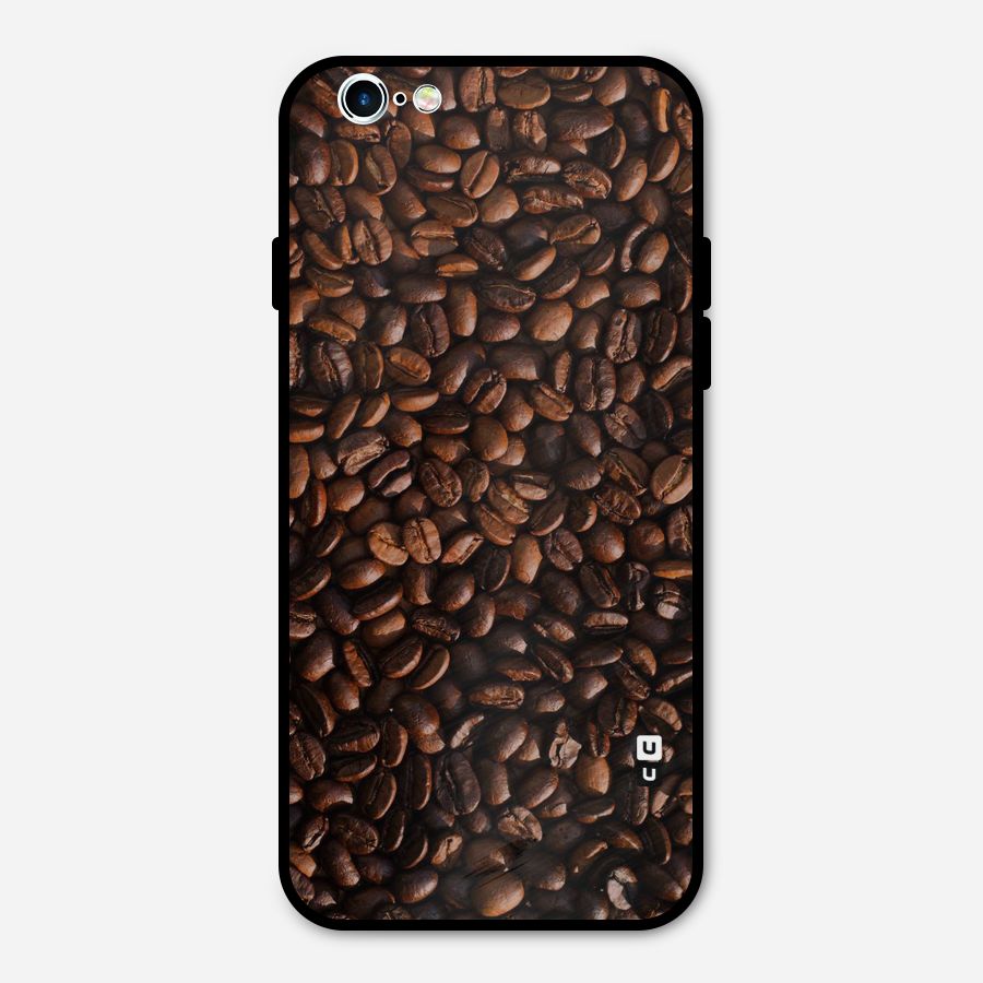 Coffee Beans Scattered Metal Back Case for iPhone 6 6s