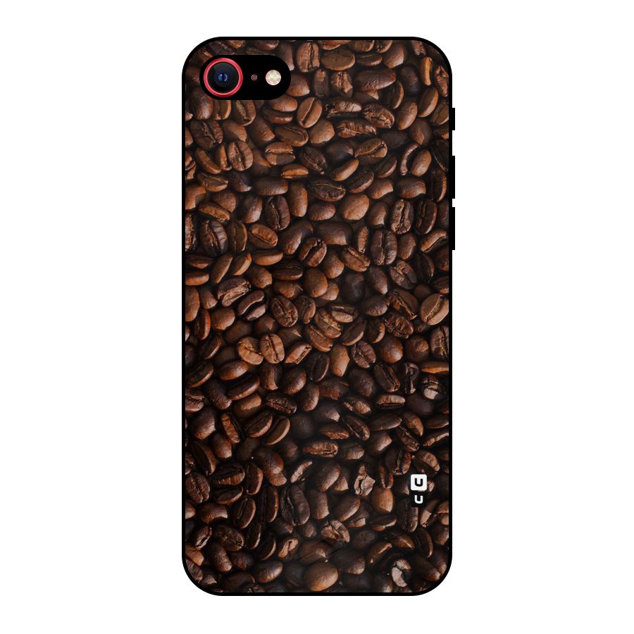 Coffee Beans Scattered Metal Back Case for iPhone 8