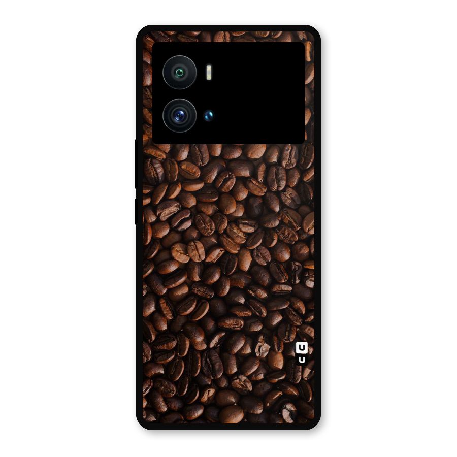 Coffee Beans Scattered Metal Back Case for iQOO 9 Pro