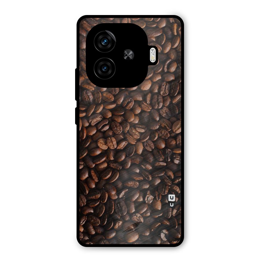 Coffee Beans Scattered Metal Back Case for iQOO Z9 Turbo