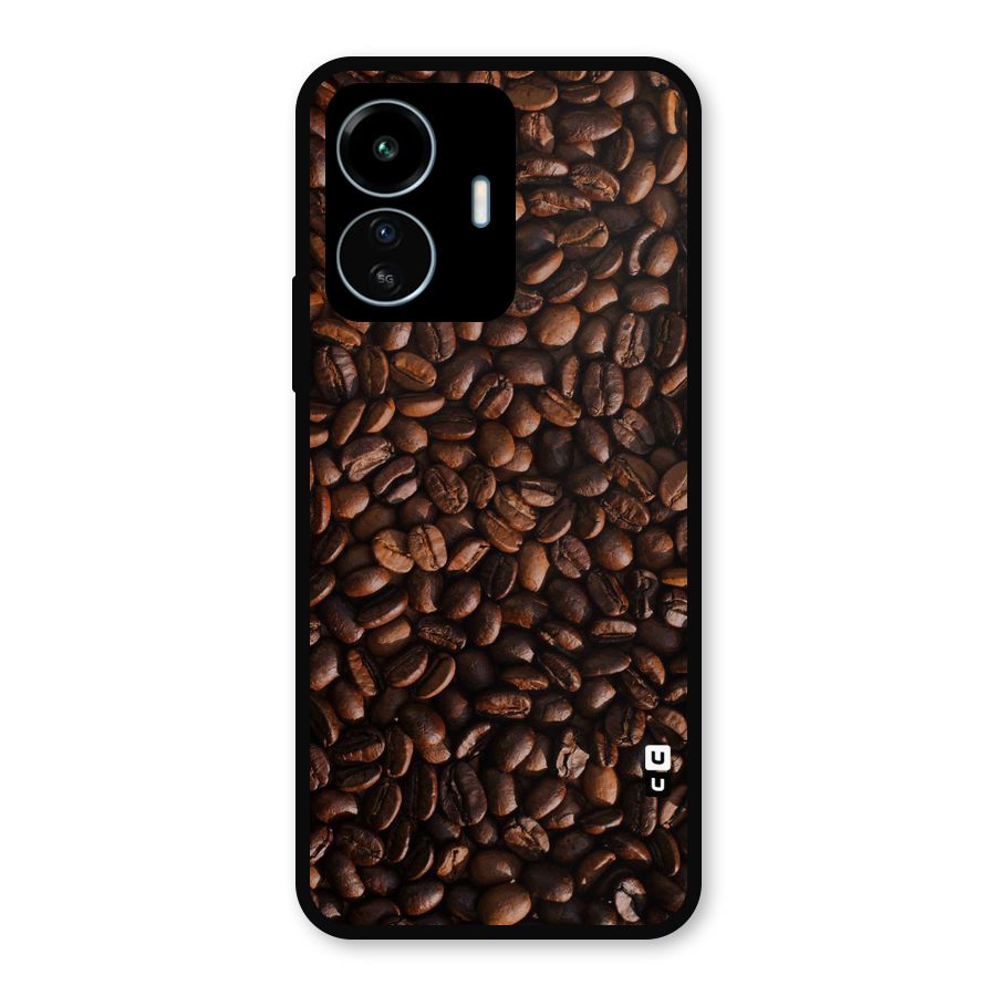 Coffee Beans Scattered Metal Back Case for vivo iQOO Z6 Lite 5G