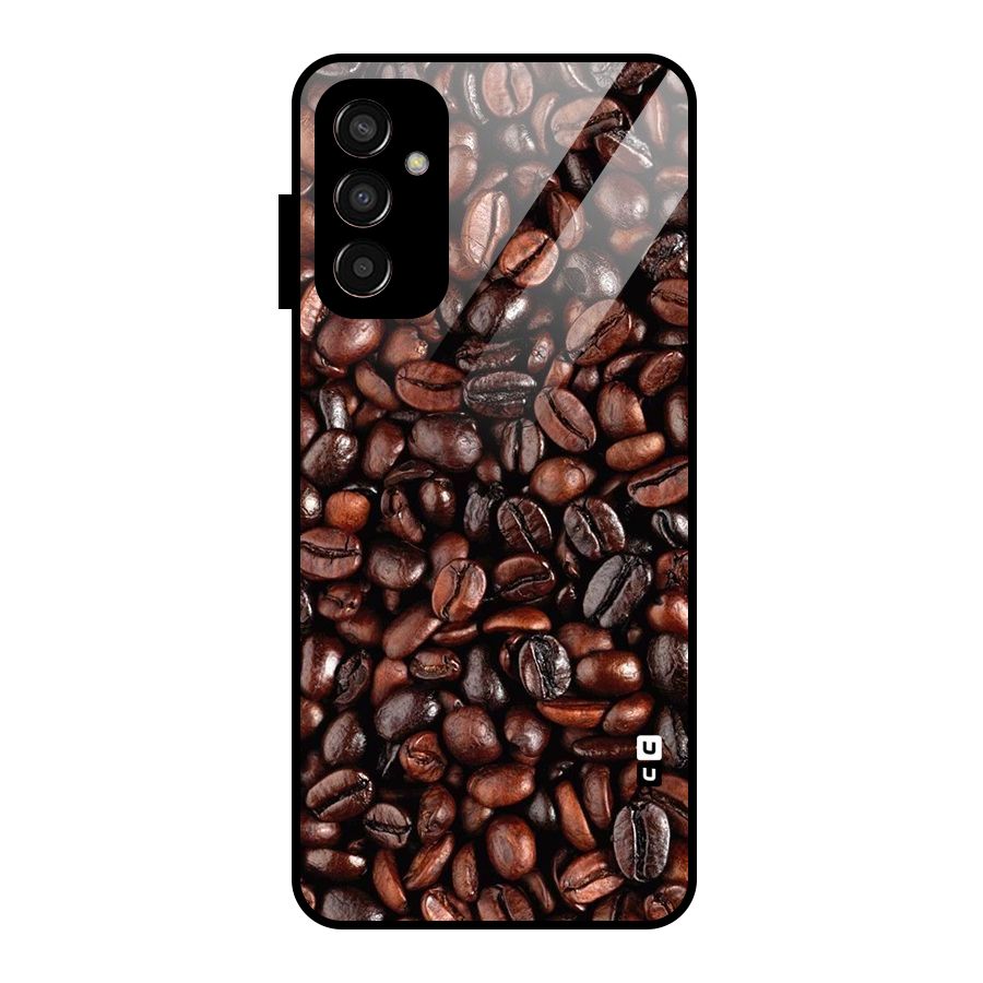 Coffee Beans Texture Glass Back Case for Galaxy F13