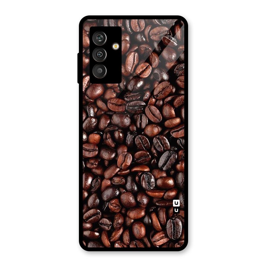 Coffee Beans Texture Glass Back Case for Galaxy M13