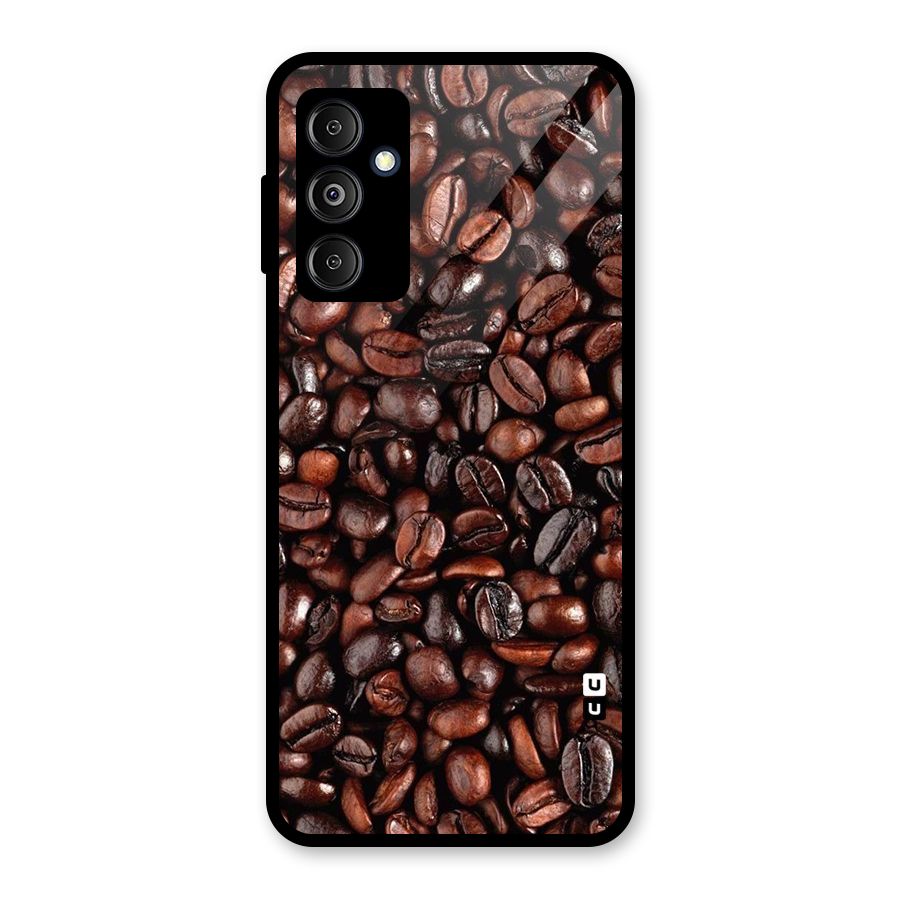 Coffee Beans Texture Glass Back Case for Galaxy M14 5G
