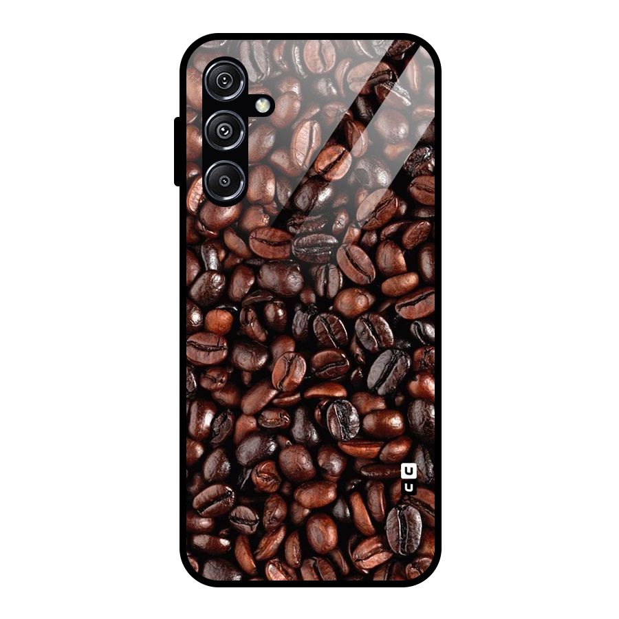 Coffee Beans Texture Glass Back Case for Galaxy M34 5G