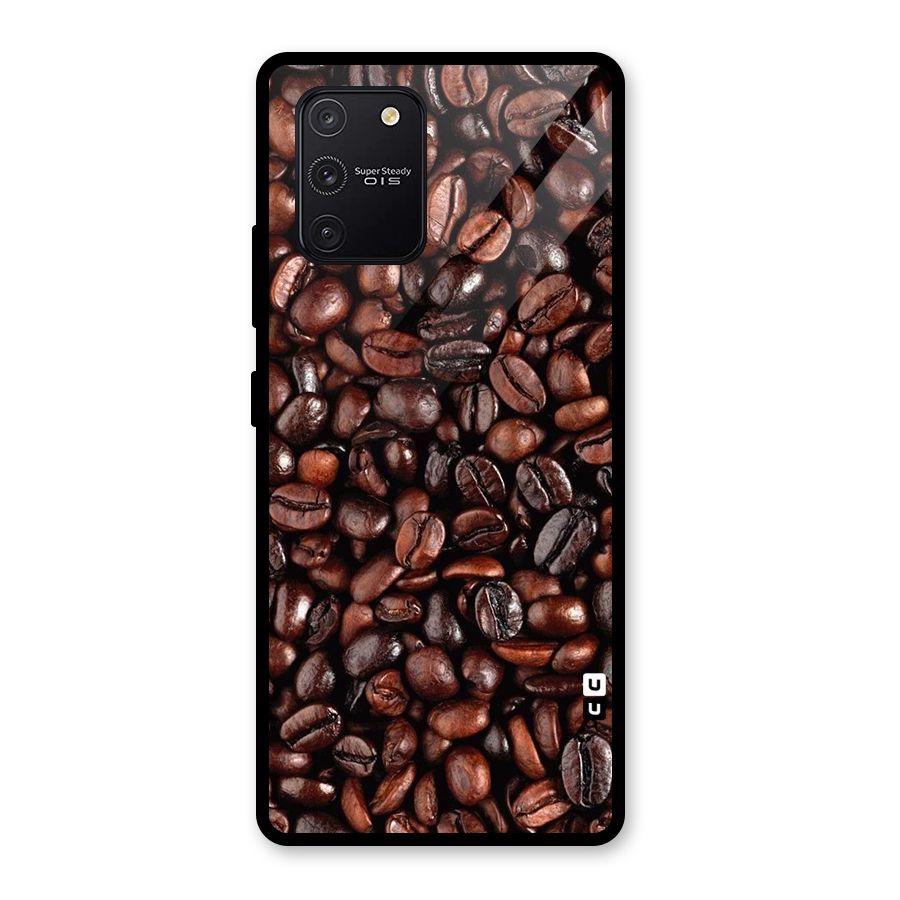 Coffee Beans Texture Glass Back Case for Galaxy S10 Lite