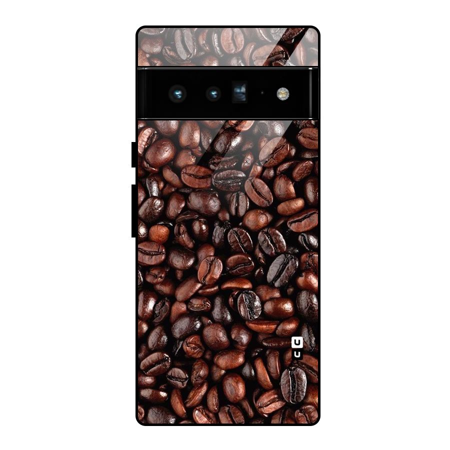 Coffee Beans Texture Glass Back Case for Google Pixel 6 Pro