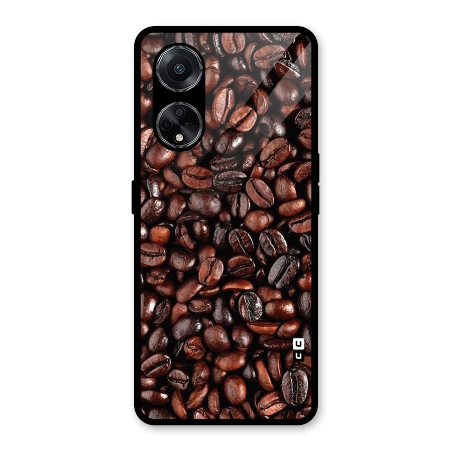 Coffee Beans Texture Glass Back Case for Oppo F23