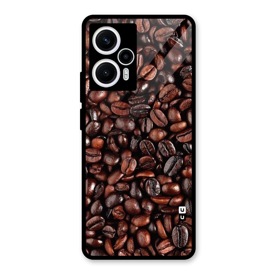 Coffee Beans Texture Glass Back Case for Poco F5