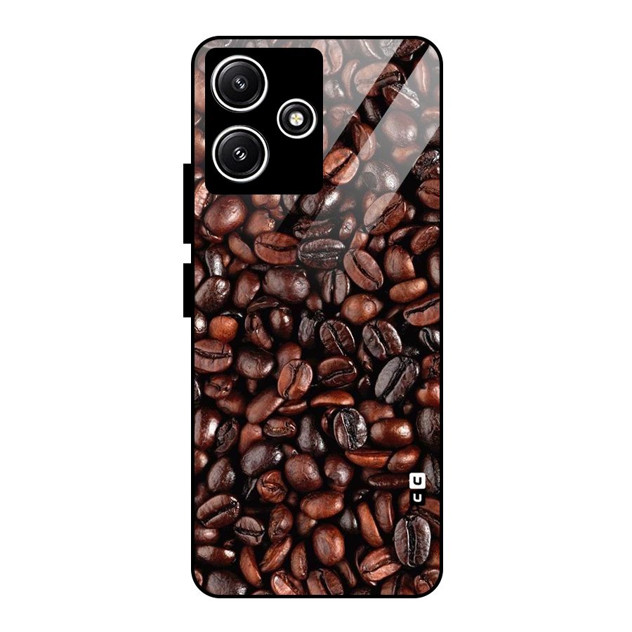 Coffee Beans Texture Glass Back Case for Poco M6 Pro