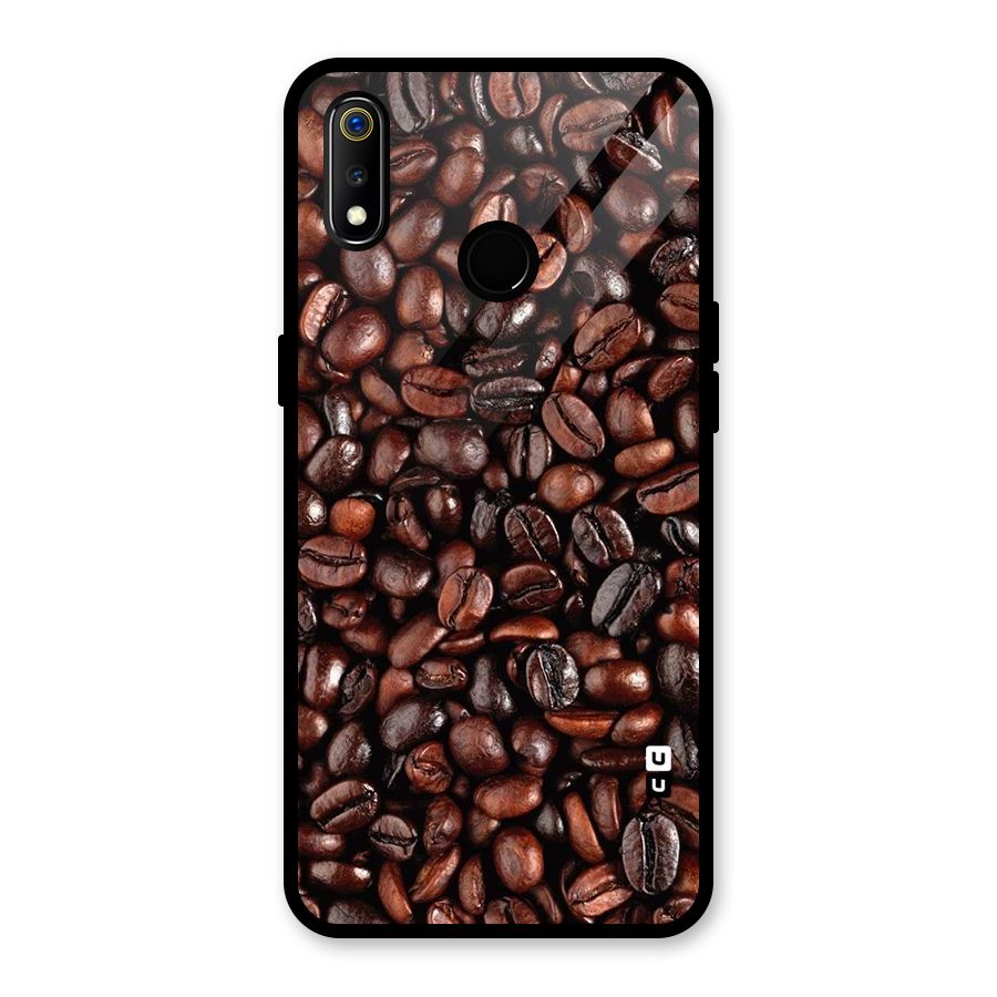 Coffee Beans Texture Glass Back Case for Realme 3i