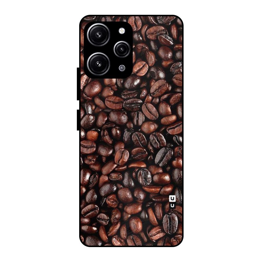 Coffee Beans Texture Glass Back Case for Redmi 12 4G