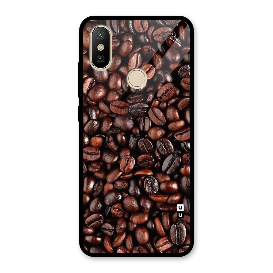 Coffee Beans Texture Glass Back Case for Redmi A2