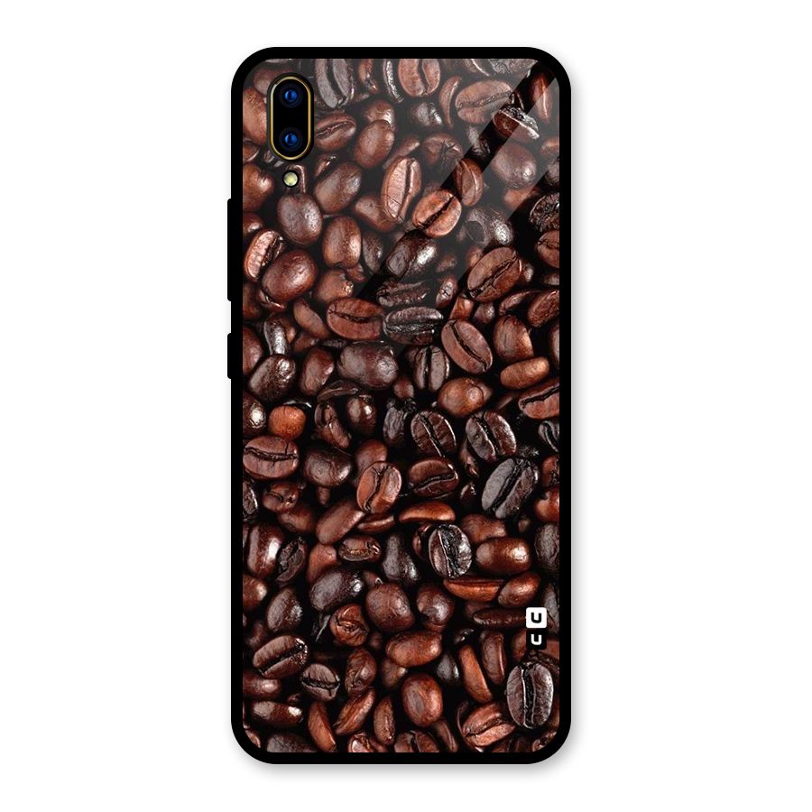 Coffee Beans Texture Glass Back Case for Vivo V11 Pro