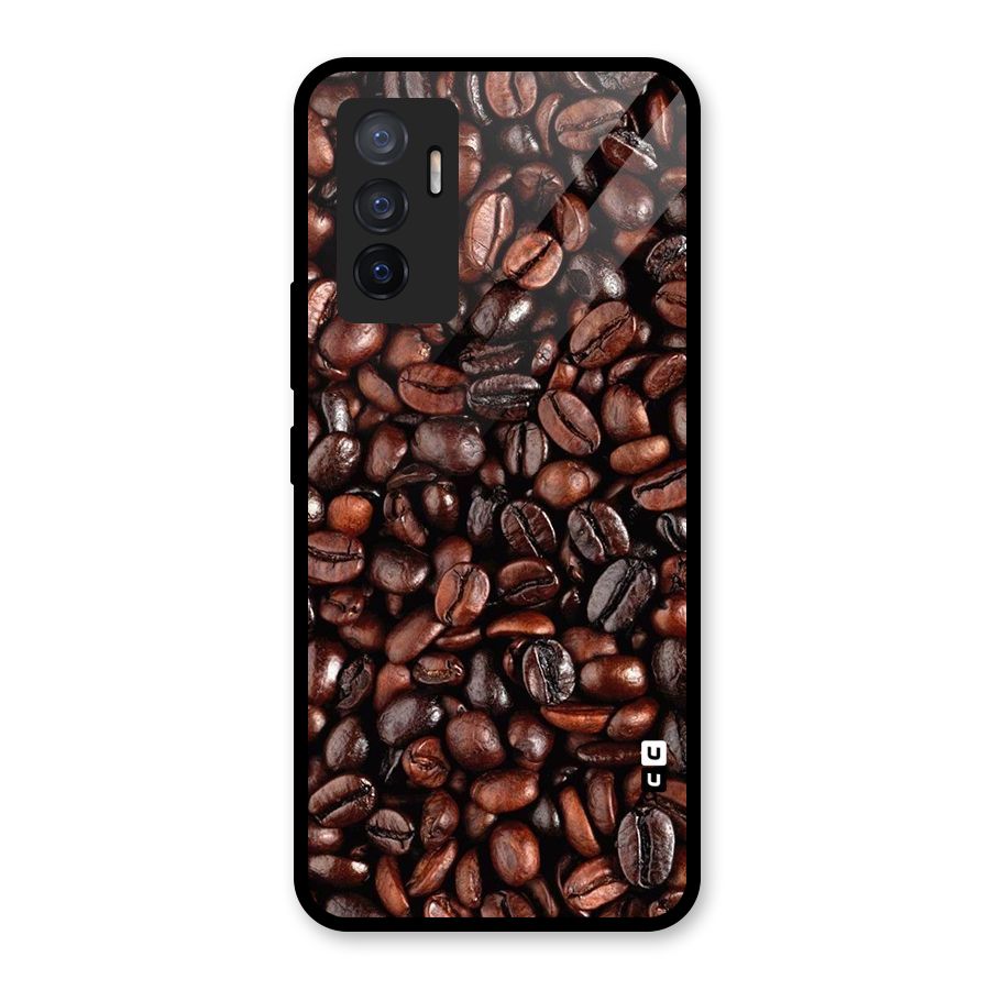 Coffee Beans Texture Glass Back Case for Vivo V23e