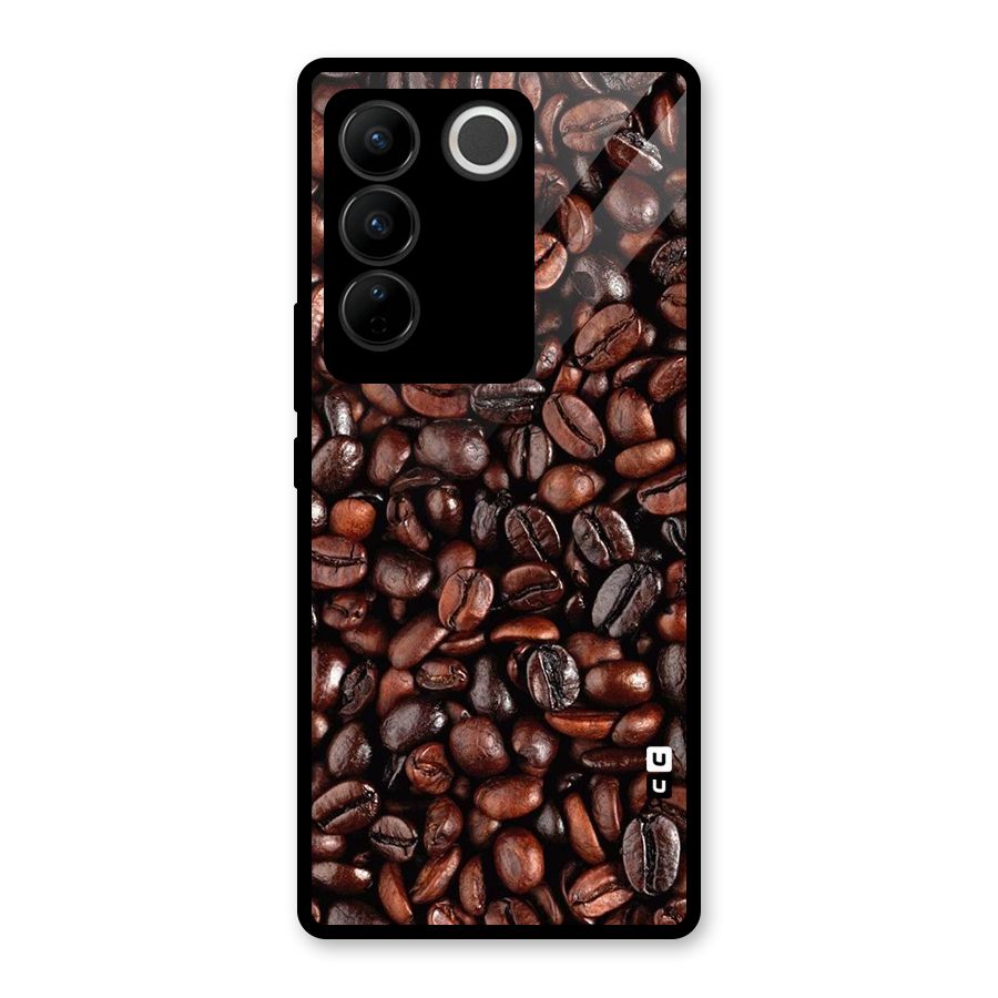 Coffee Beans Texture Glass Back Case for Vivo V27
