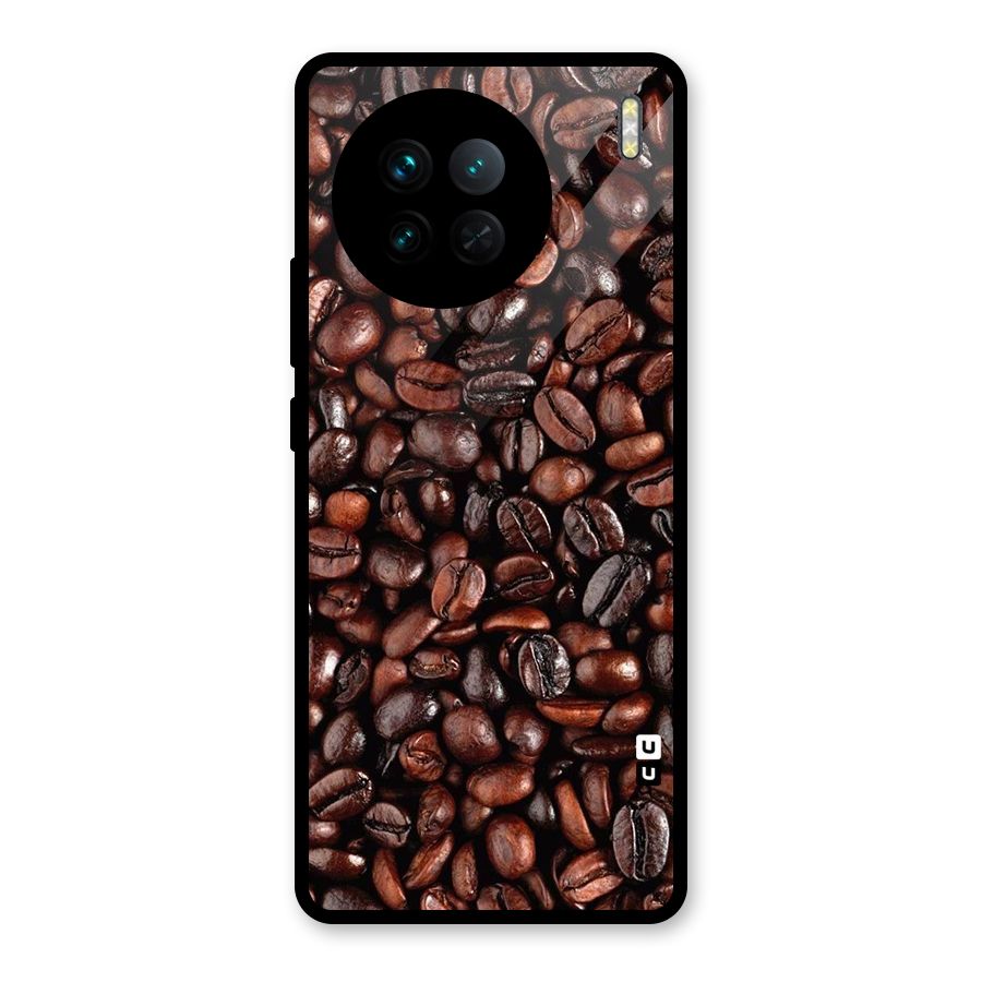 Coffee Beans Texture Glass Back Case for Vivo X90