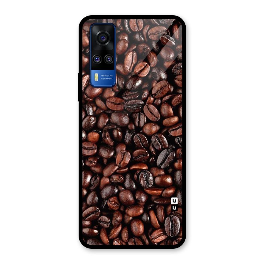 Coffee Beans Texture Glass Back Case for Vivo Y31