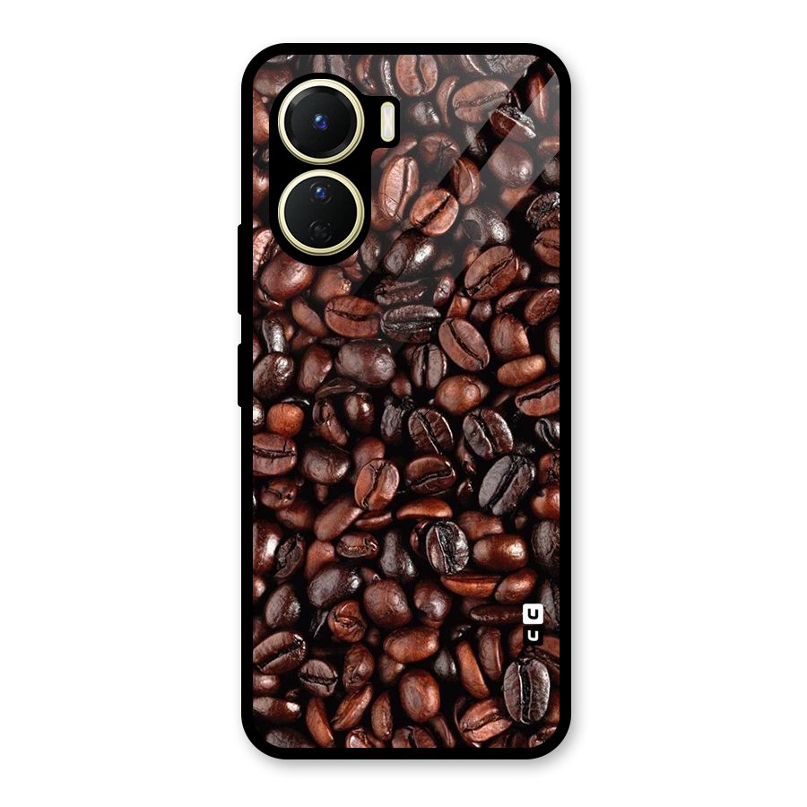 Coffee Beans Texture Glass Back Case for Vivo Y56
