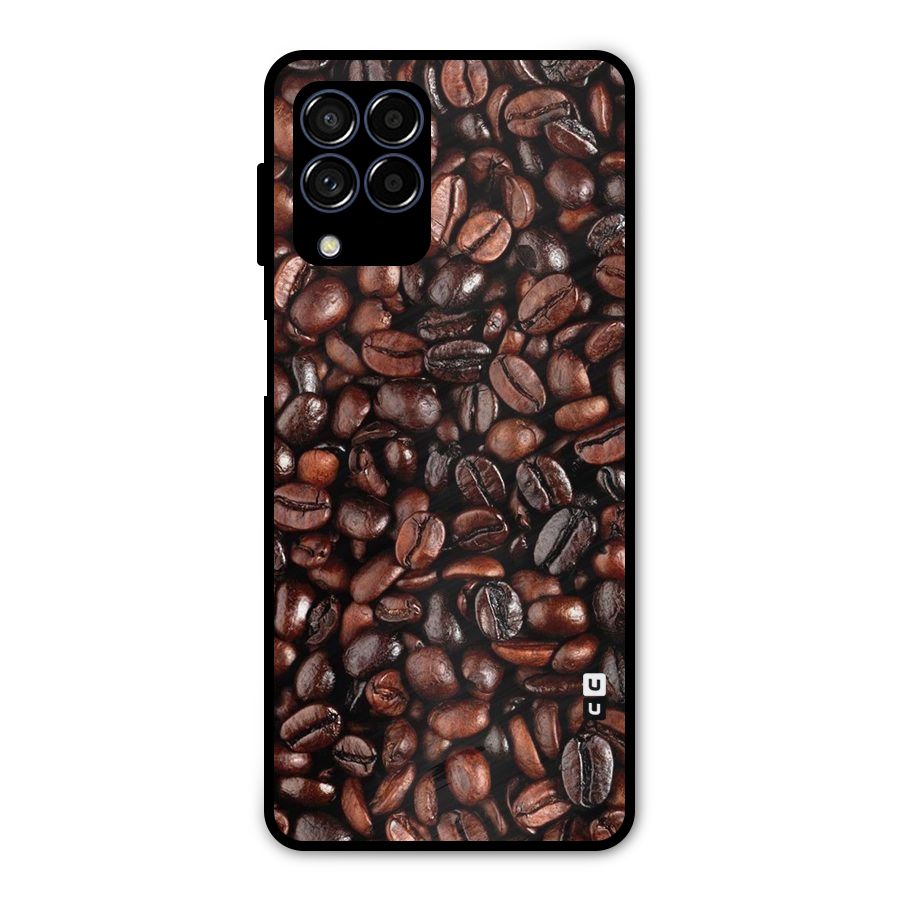 Coffee Beans Texture Metal Back Case for Galaxy M53 5G