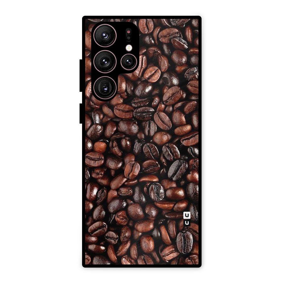 Coffee Beans Texture Metal Back Case for Galaxy S22 Ultra 5G