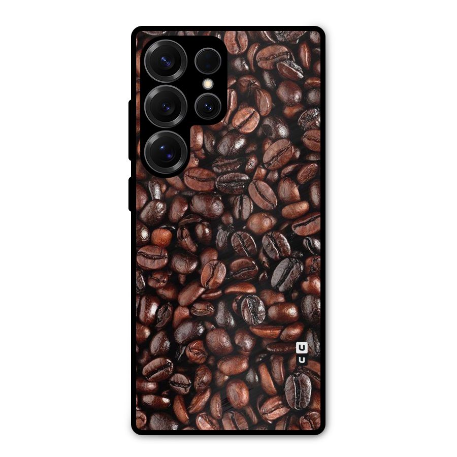 Coffee Beans Texture Metal Back Case for Galaxy S25 Ultra