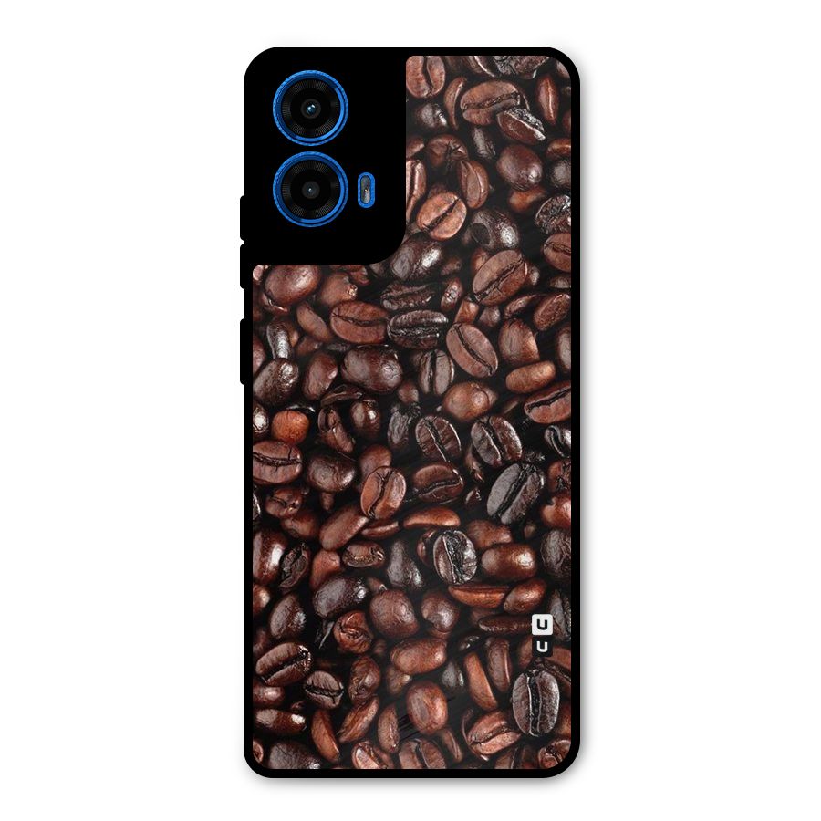 Coffee Beans Texture Metal Back Case for Moto G45