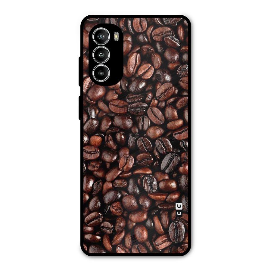 Coffee Beans Texture Metal Back Case for Moto G82
