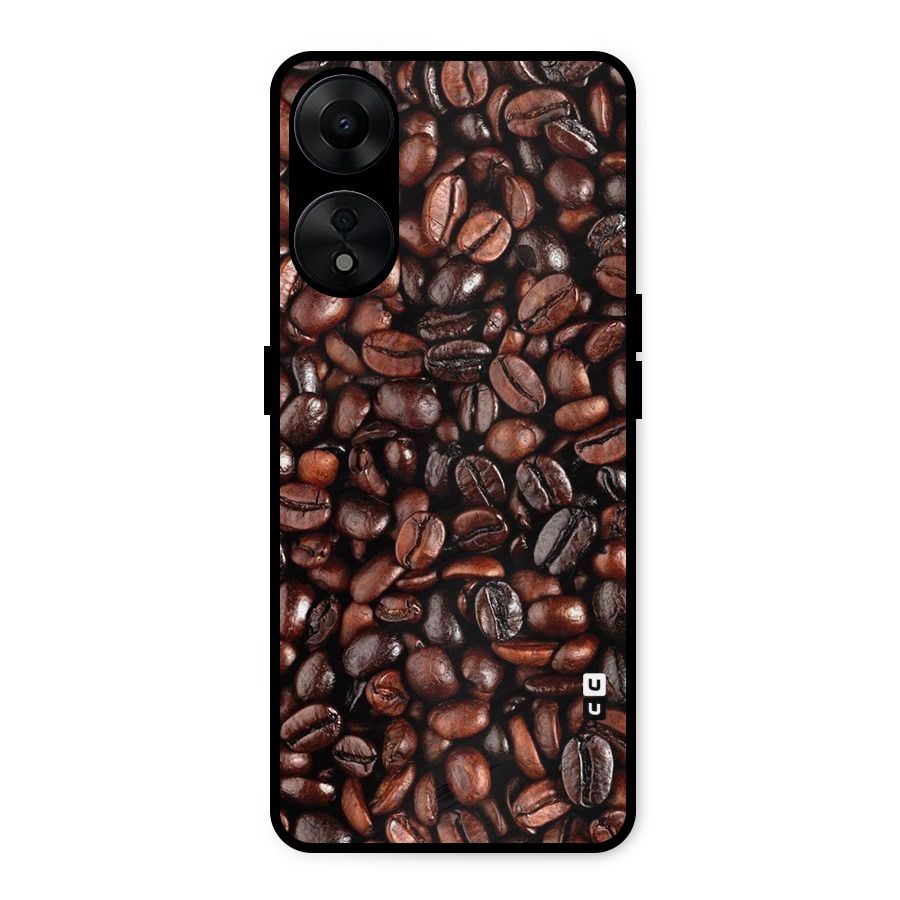 Coffee Beans Texture Metal Back Case for Oppo A78 5G