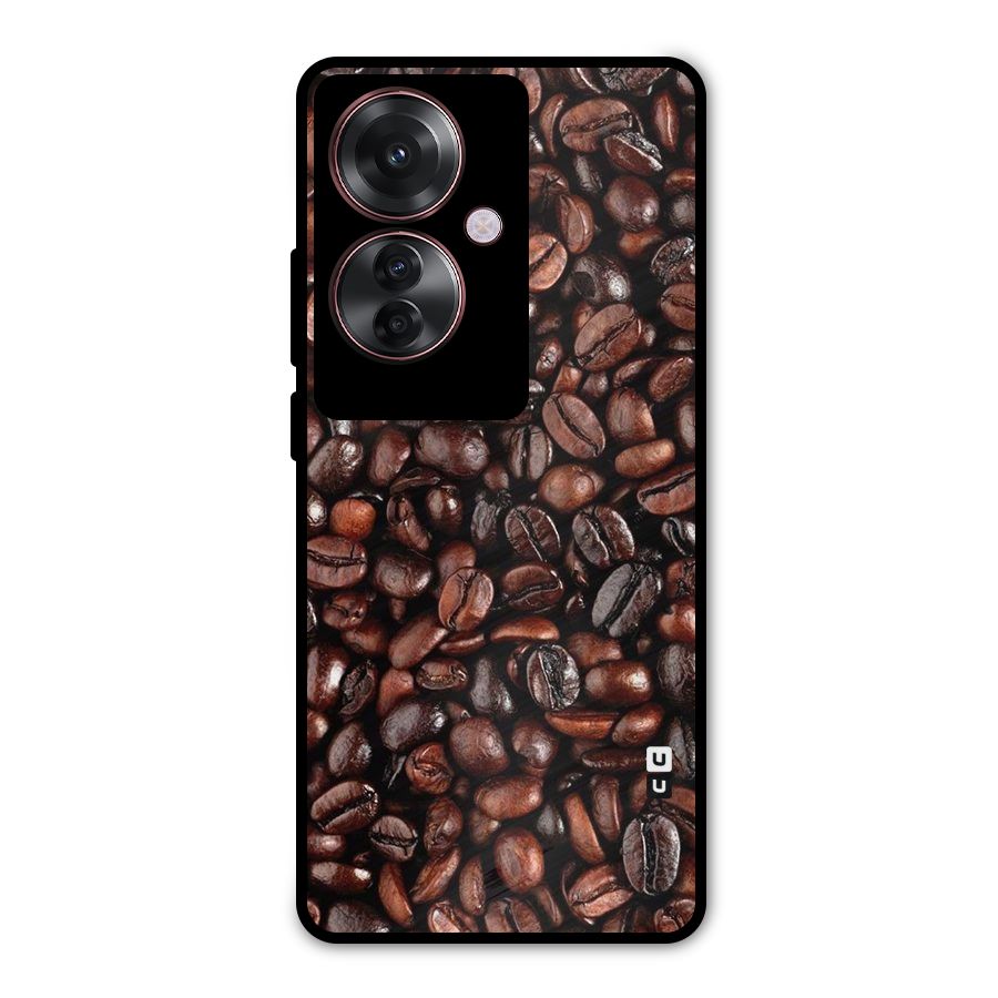 Coffee Beans Texture Metal Back Case for Oppo F25 Pro