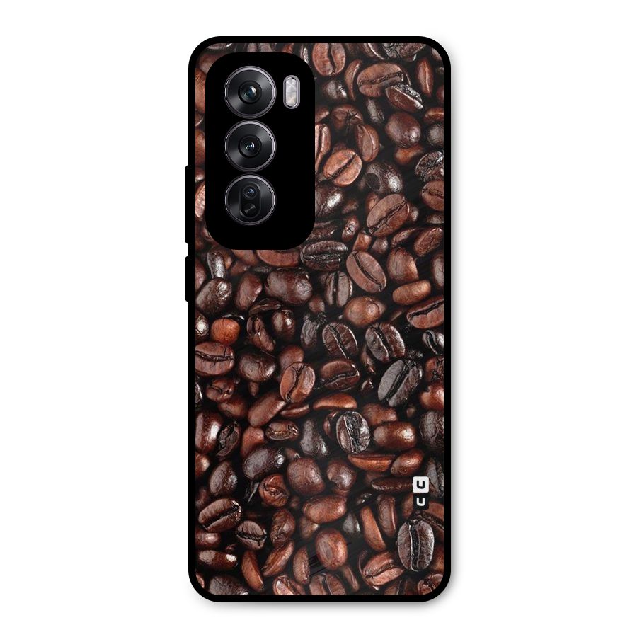 Coffee Beans Texture Metal Back Case for Oppo Reno12 Pro