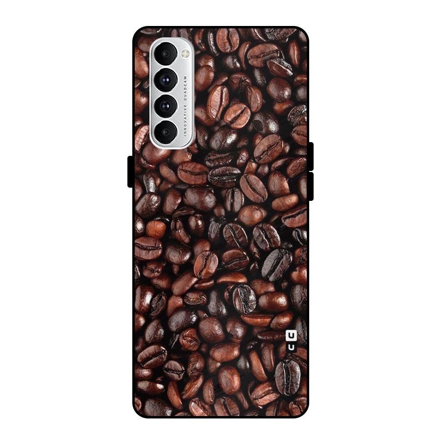 Coffee Beans Texture Metal Back Case for Oppo Reno4 Pro