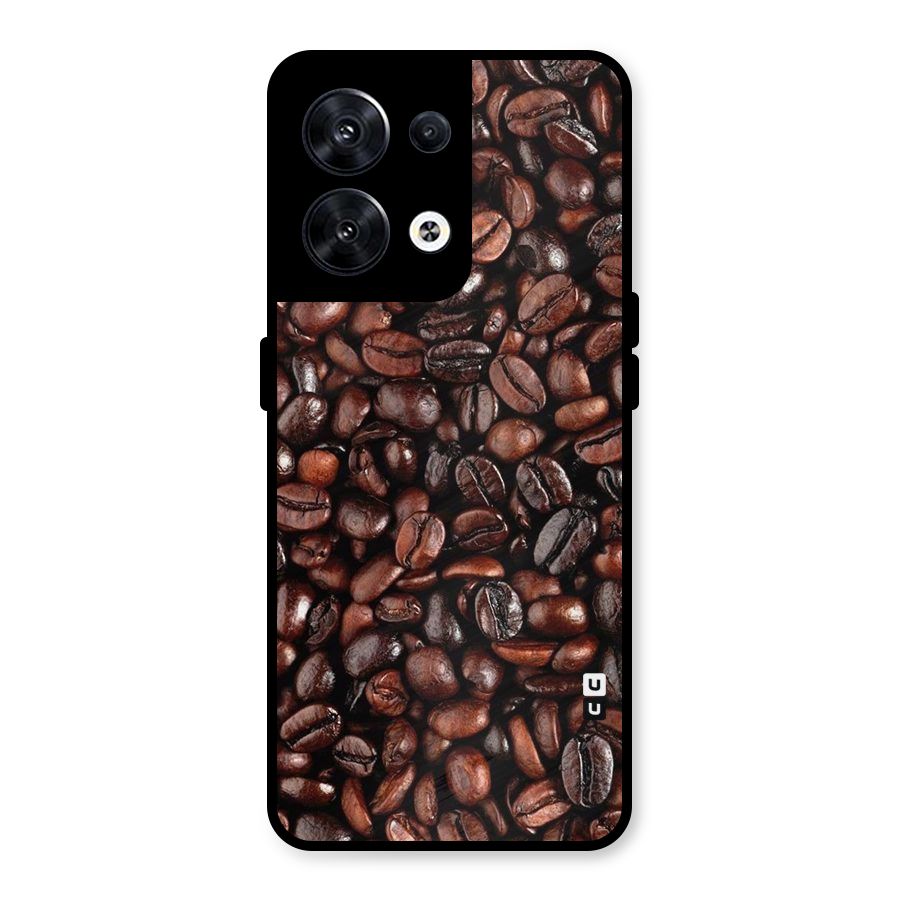 Coffee Beans Texture Metal Back Case for Oppo Reno8 5G