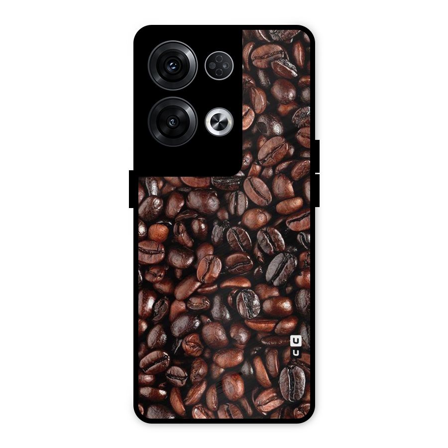 Coffee Beans Texture Metal Back Case for Oppo Reno8 Pro 5G