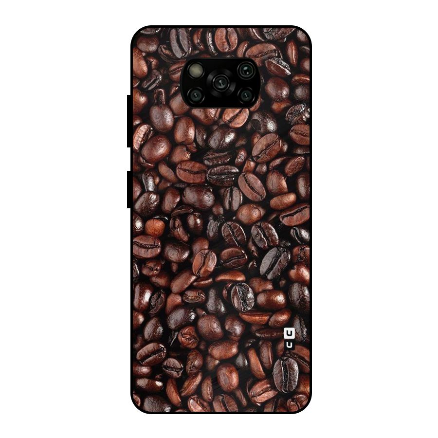 Coffee Beans Texture Metal Back Case for Poco X3