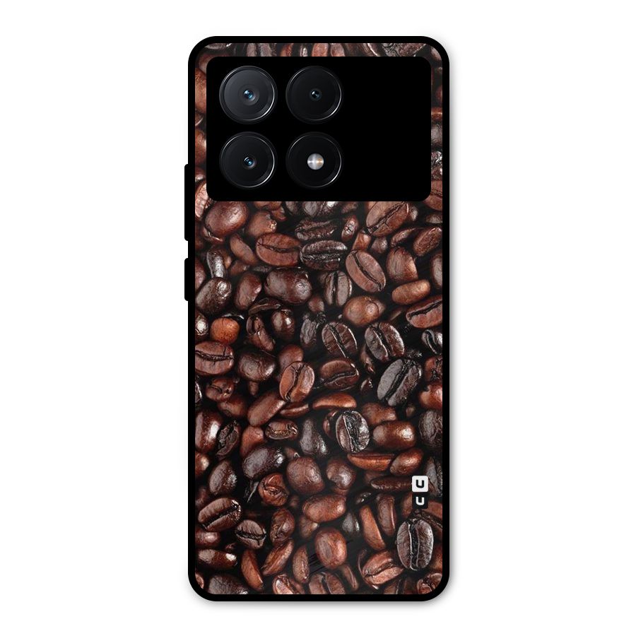 Coffee Beans Texture Metal Back Case for Poco X6 Pro