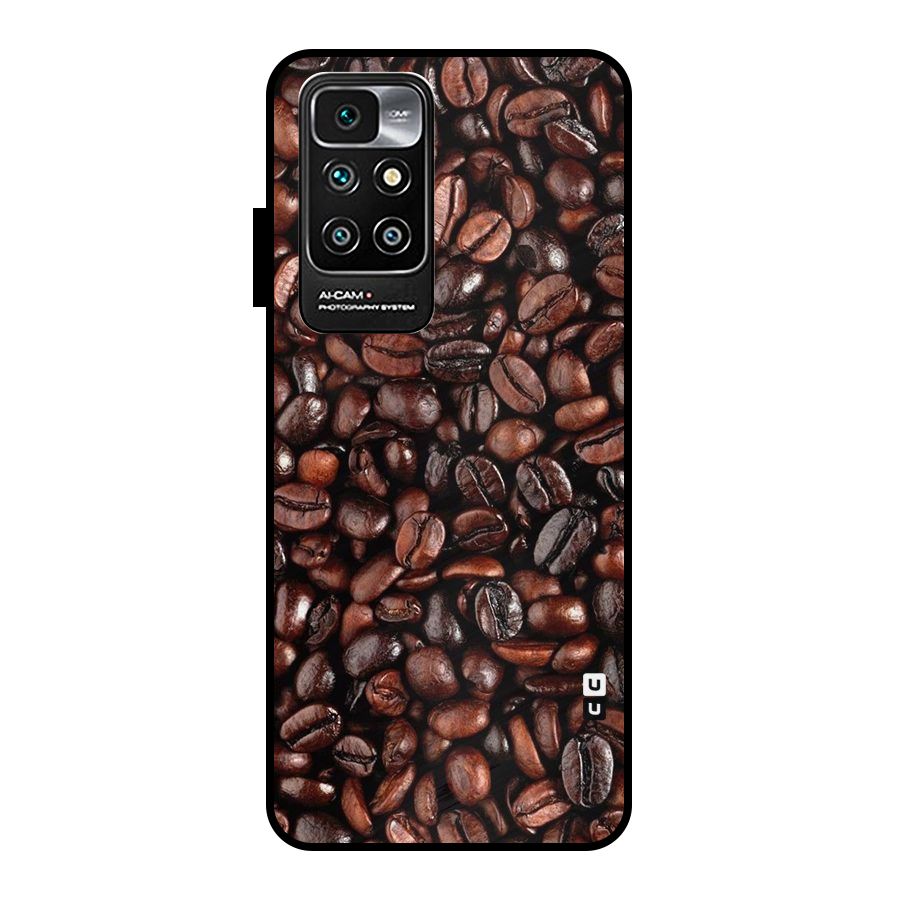 Coffee Beans Texture Metal Back Case for Redmi 10 Prime