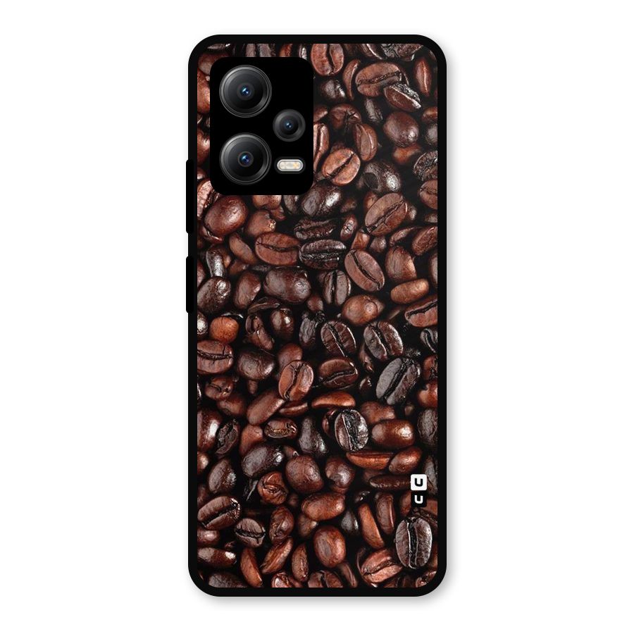 Coffee Beans Texture Metal Back Case for Redmi Note 12 5G