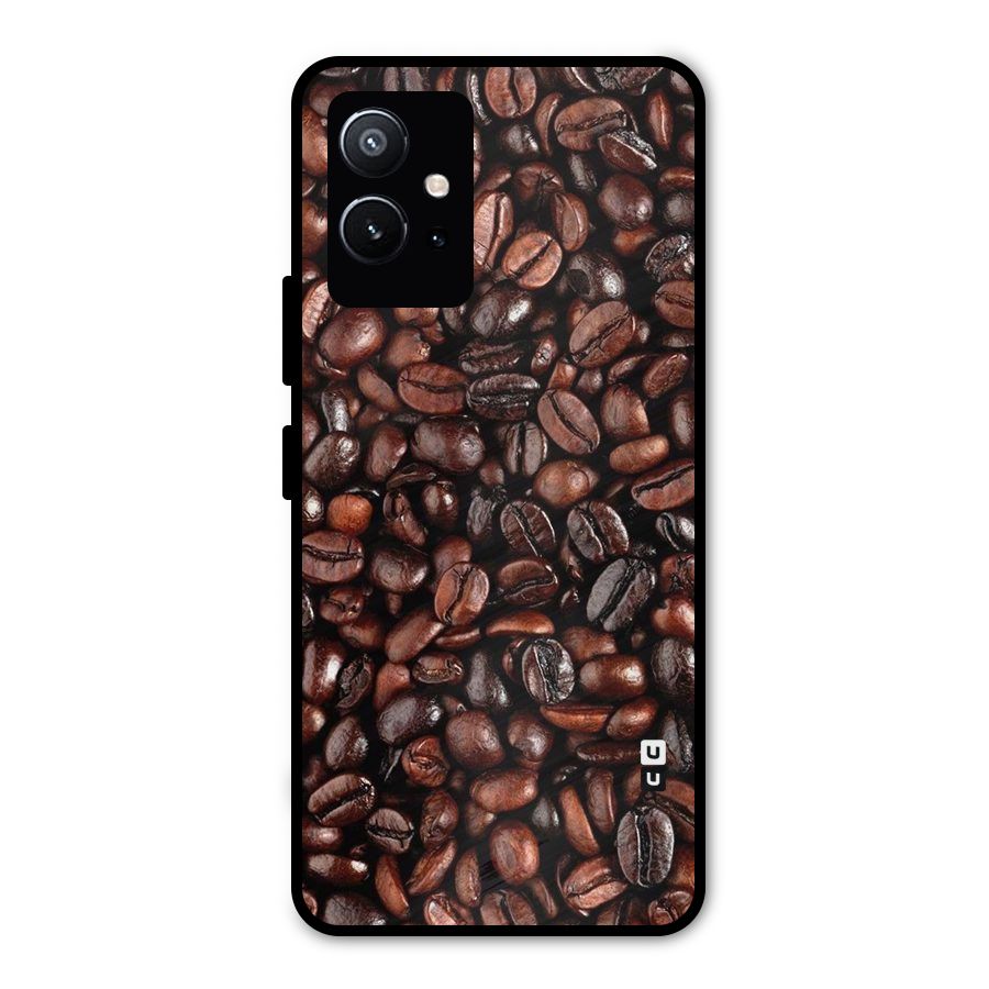 Coffee Beans Texture Metal Back Case for Vivo T1 5G