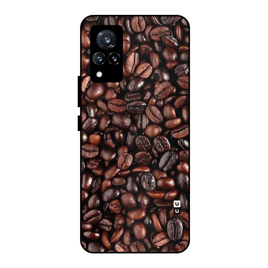 Coffee Beans Texture Metal Back Case for Vivo V21 5G