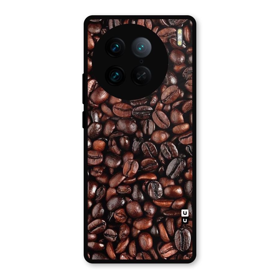 Coffee Beans Texture Metal Back Case for Vivo X90 Pro