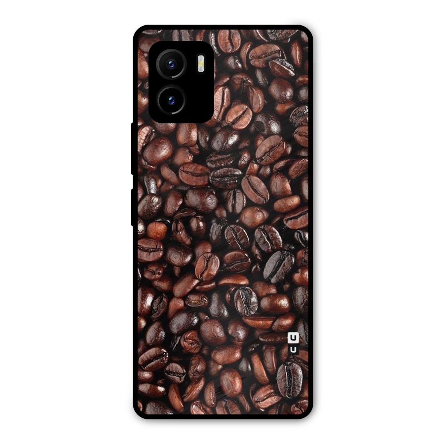 Coffee Beans Texture Metal Back Case for Vivo Y15s