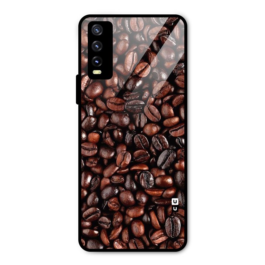 Coffee Beans Texture Metal Back Case for Vivo Y20 2021