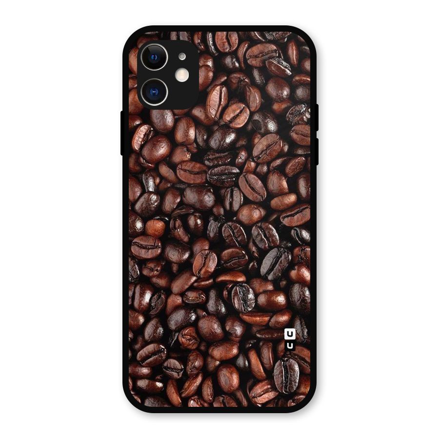 Coffee Beans Texture Metal Back Case for iPhone 11