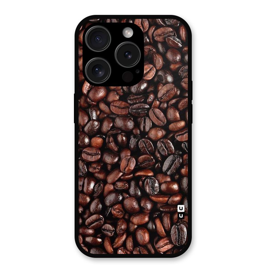 Coffee Beans Texture Metal Back Case for iPhone 15 Pro