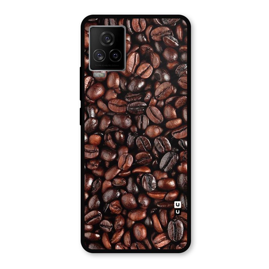 Coffee Beans Texture Metal Back Case for iQOO 7 Legend 5G
