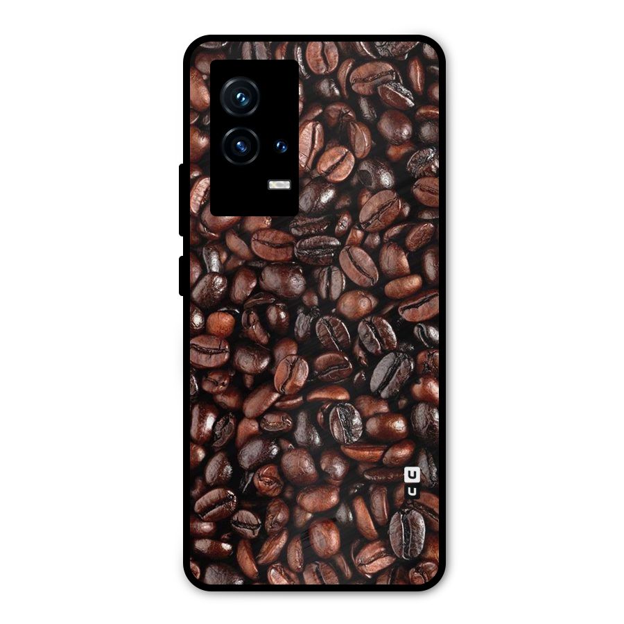 Coffee Beans Texture Metal Back Case for iQOO 9 5G
